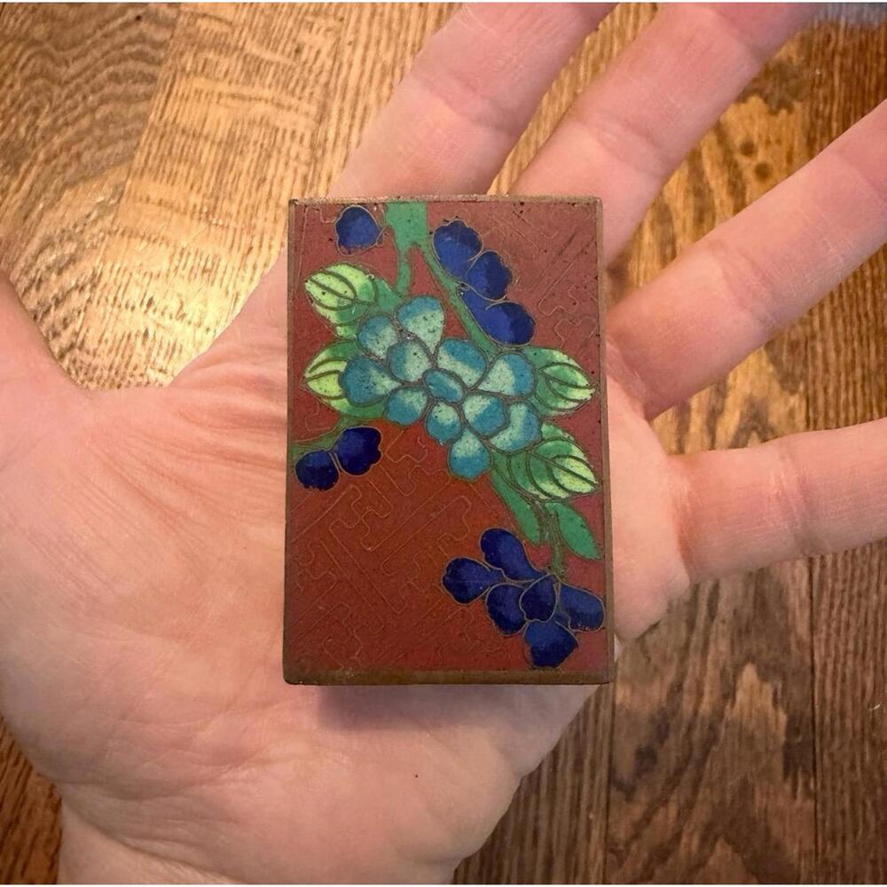 Antique Chinese Cloisonné Enamel Matchbook Holder - Picture 8 of 8